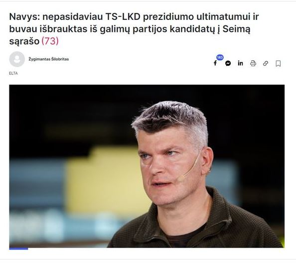 Susidorojimas su A. Naviu. Ko dar reikia, kad TS-LKD rinkėjas atsipeikėtų?